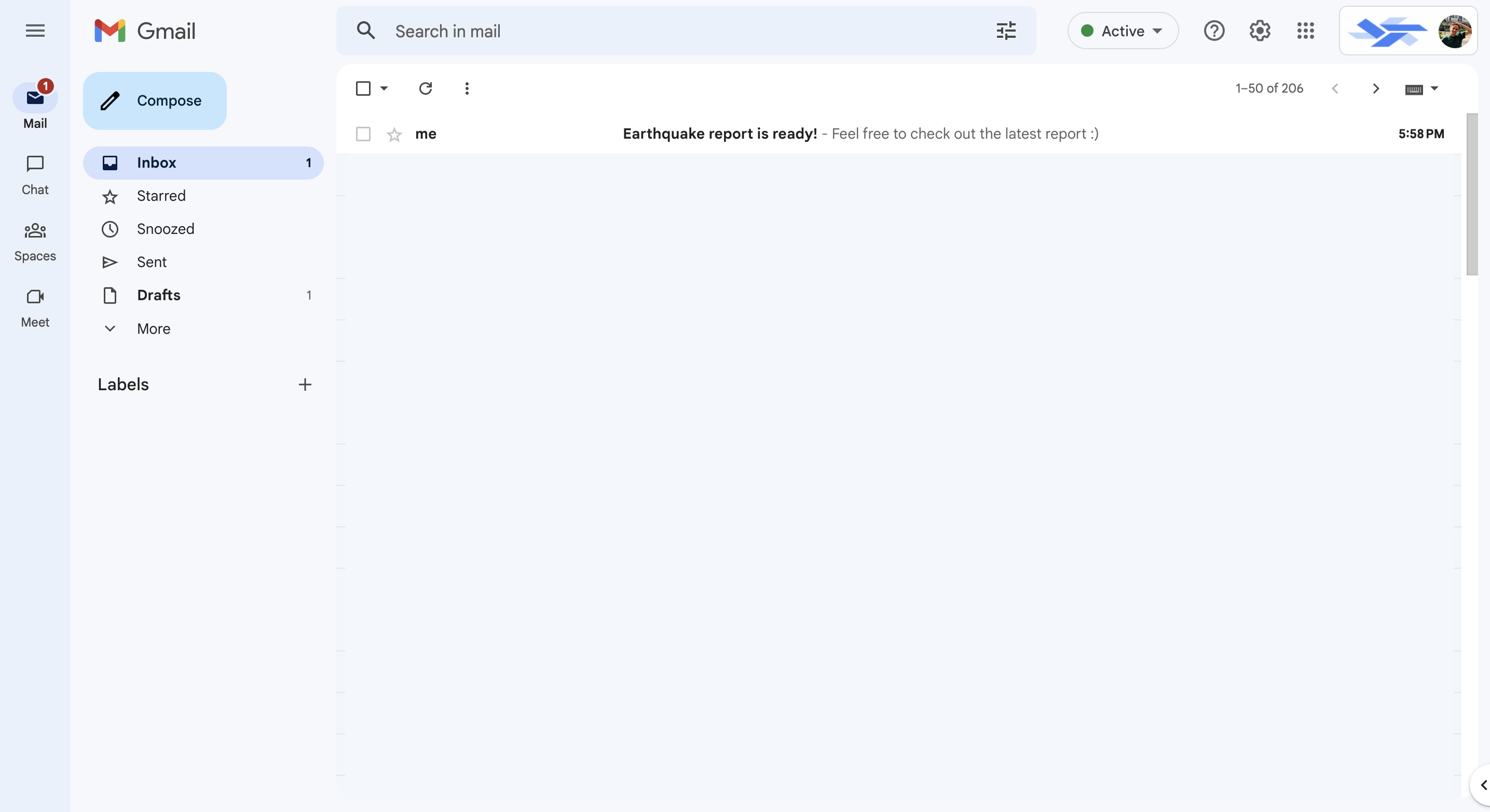 Receive the email Receive the email